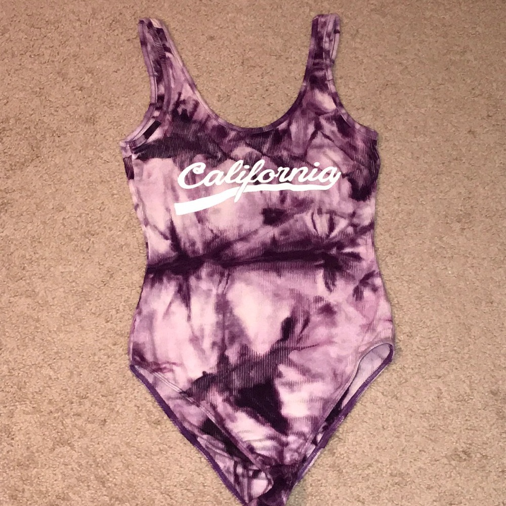 purple tie dye bodysuit